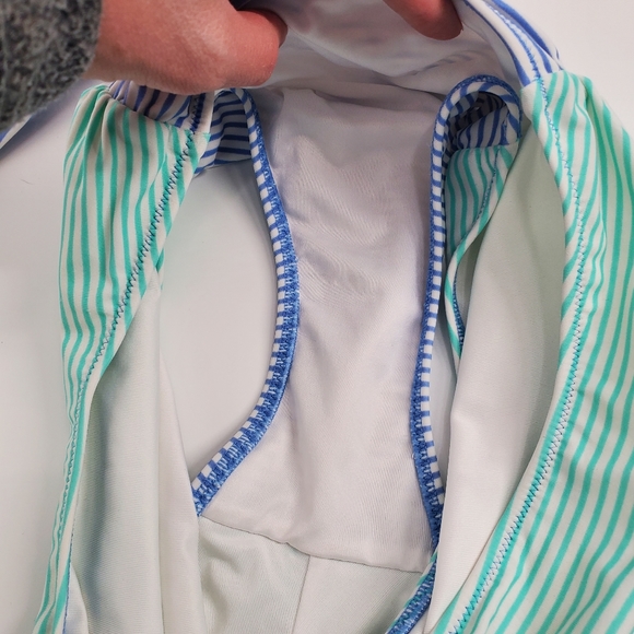 Victoria Secret Blue & White Striped Halter Bikini Set Sz. S - Picture 12 of 15